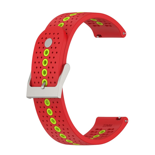 22mm Universal Colorful Hole Silicone Watch Band(Red Green) by buy2fix