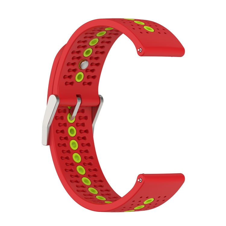 22mm Universal Colorful Hole Silicone Watch Band(Red Green) by buy2fix