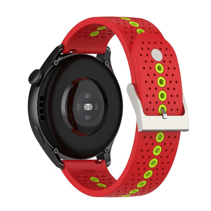 22mm Universal Colorful Hole Silicone Watch Band(Red Green) by buy2fix