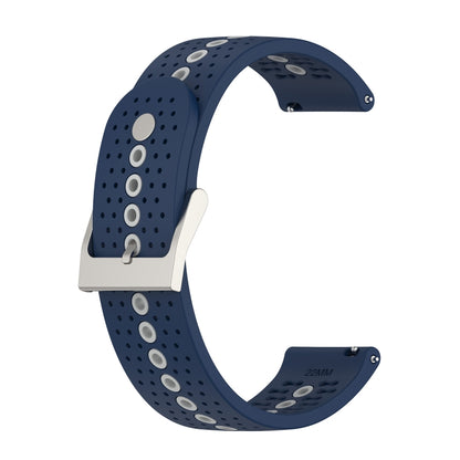 22mm Universal Colorful Hole Silicone Watch Band(Midnight Blue Grey) by buy2fix