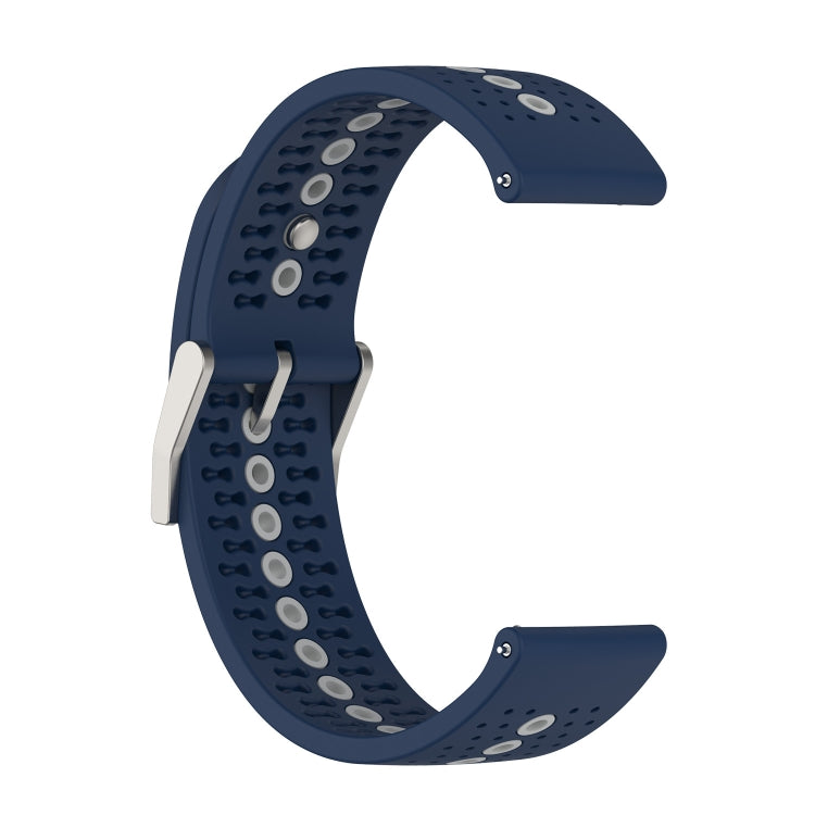 22mm Universal Colorful Hole Silicone Watch Band(Midnight Blue Grey) by buy2fix