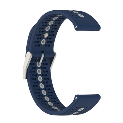 22mm Universal Colorful Hole Silicone Watch Band(Midnight Blue Grey) by buy2fix