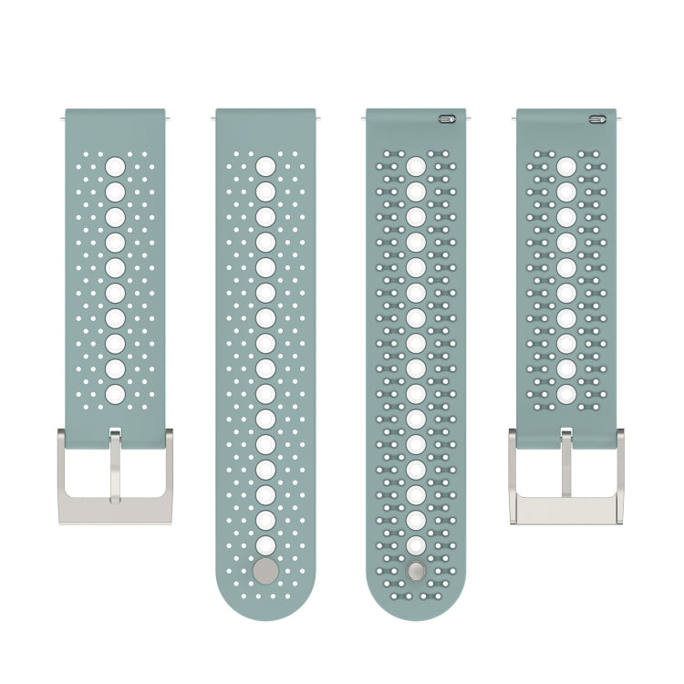 20mm Universal Colorful Hole Silicone Watch Band(Rock Cyan White) by buy2fix