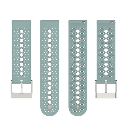 20mm Universal Colorful Hole Silicone Watch Band(Rock Cyan White) by buy2fix