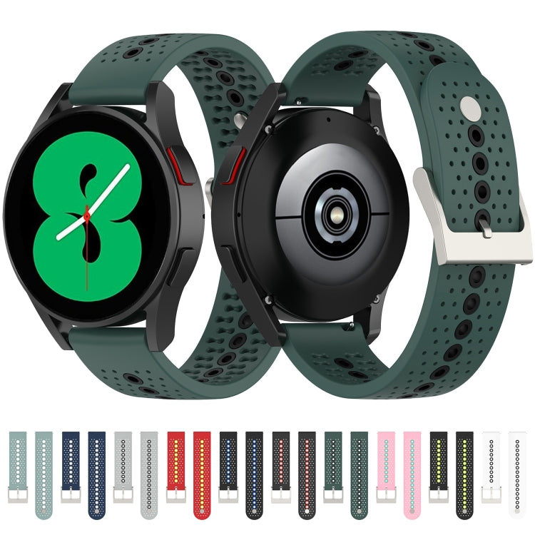 20mm Universal Colorful Hole Silicone Watch Band(White Black) by buy2fix