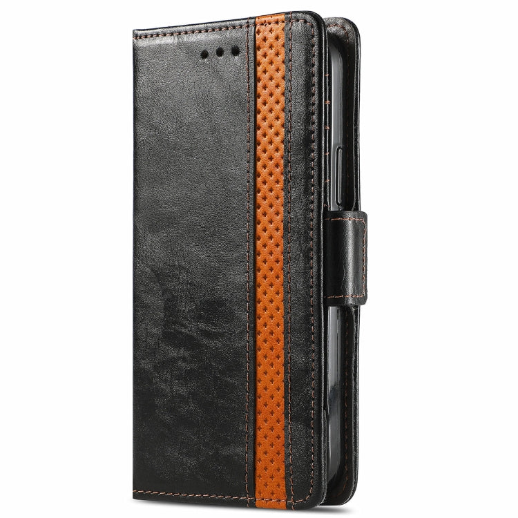 For Samsung Galaxy A52 5G CaseNeo Business Splicing Dual Magnetic Buckle Horizontal Flip PU Leather Case with Holder & Card Slots & Wallet(Black) by buy2fix