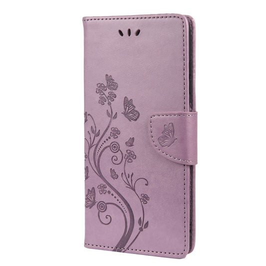 Butterfly Flower Pattern Horizontal Flip Leather Case with Holder & Card Slots & Wallet For Xiaomi Redmi 10(Light Purple) - Xiaomi Cases by buy2fix | Online Shopping UK | buy2fix