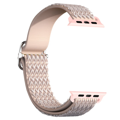 Adjustable Rhombic Texture Elastic Watch Band For Apple Watch Ultra 49mm&Watch Ultra 2 49mm / Series 9&8&7 45mm / SE 3&SE 2&6&SE&5&4 44mm / 3&2&1 42mm(Pink) by buy2fix