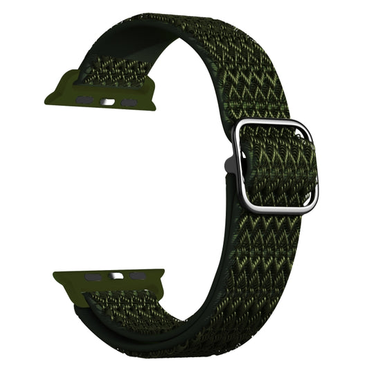 Adjustable Rhombic Texture Elastic Watch Band For Apple Watch Ultra 49mm&Watch Ultra 2 49mm / Series 9&8&7 45mm / SE 3&SE 2&6&SE&5&4 44mm / 3&2&1 42mm(Green) by buy2fix