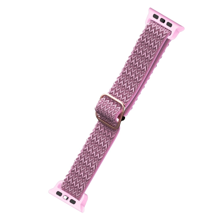 Adjustable Rhombic Texture Elastic Watch Band For Apple Watch Ultra 49mm&Watch Ultra 2 49mm / Series 9&8&7 45mm / SE 3&SE 2&6&SE&5&4 44mm / 3&2&1 42mm(Purple) by buy2fix