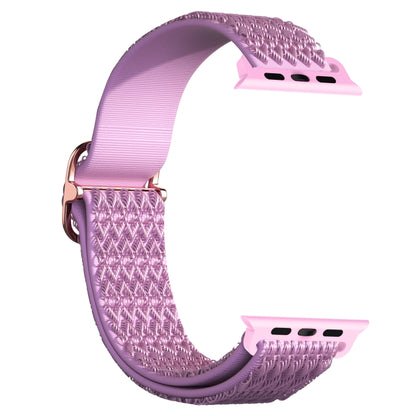 Adjustable Rhombic Texture Elastic Watch Band For Apple Watch Ultra 49mm&Watch Ultra 2 49mm / Series 9&8&7 45mm / SE 3&SE 2&6&SE&5&4 44mm / 3&2&1 42mm(Purple) by buy2fix