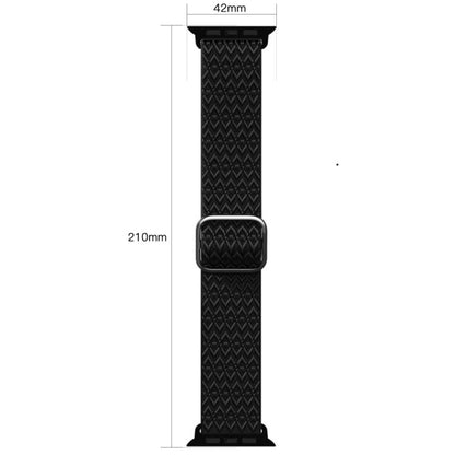 Adjustable Rhombic Texture Elastic Watch Band For Apple Watch Ultra 49mm&Watch Ultra 2 49mm / Series 9&8&7 45mm / SE 3&SE 2&6&SE&5&4 44mm / 3&2&1 42mm(Purple) by buy2fix