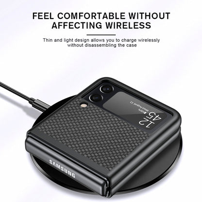 For Samsung Galaxy Z Flip3 5G Cross Pattern Slim PC Protective Case(Black) by buy2fix