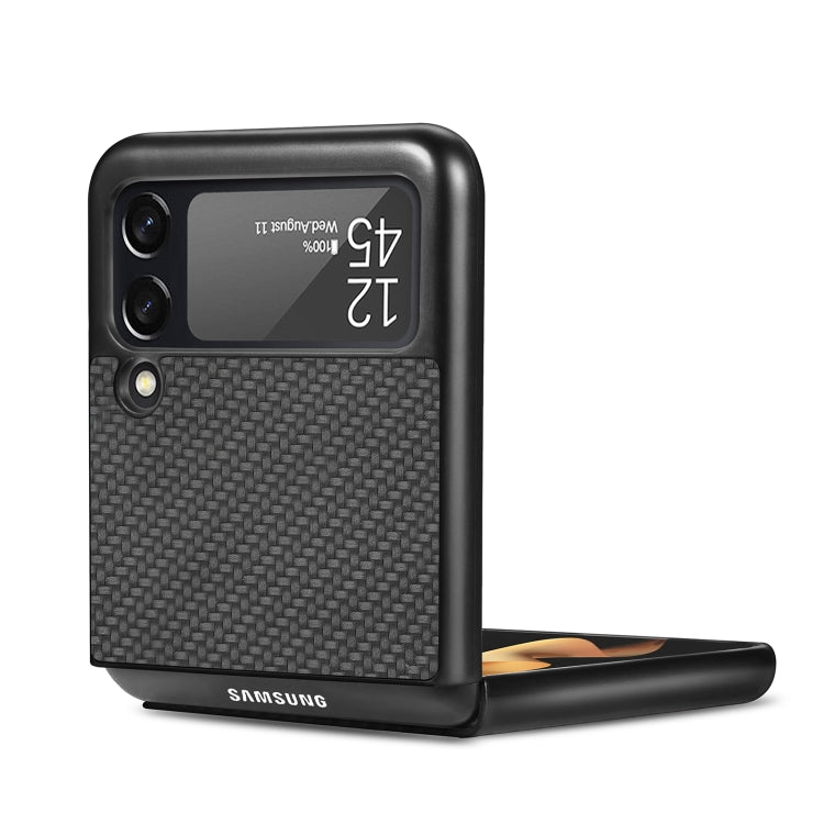 For Samsung Galaxy Z Flip3 5G Cross Pattern Slim PC Protective Case(Black) by buy2fix