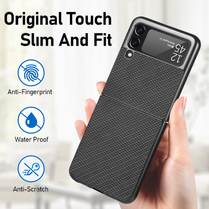 For Samsung Galaxy Z Flip3 5G Cross Pattern Slim PC Protective Case(Black) by buy2fix