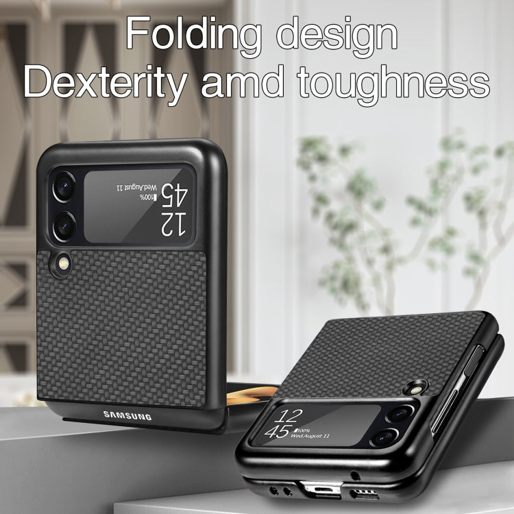 For Samsung Galaxy Z Flip3 5G Cross Pattern Slim PC Protective Case(Black) by buy2fix