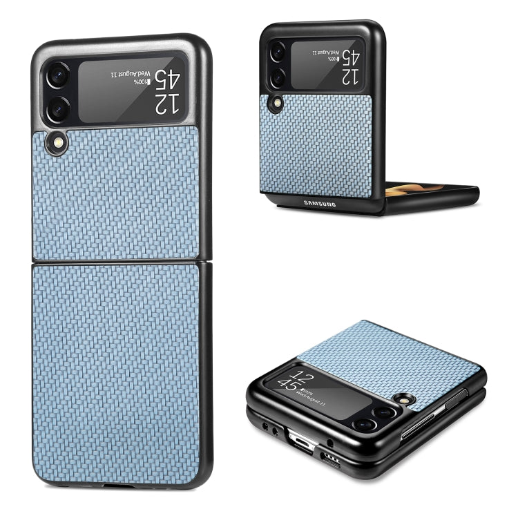 For Samsung Galaxy Z Flip3 5G Cross Pattern Slim PC Protective Case(Blue) by buy2fix