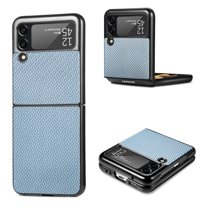 For Samsung Galaxy Z Flip3 5G Cross Pattern Slim PC Protective Case(Blue) by buy2fix