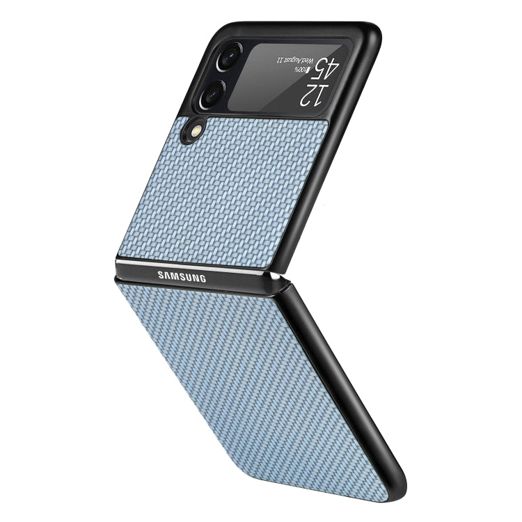 For Samsung Galaxy Z Flip3 5G Cross Pattern Slim PC Protective Case(Blue) by buy2fix