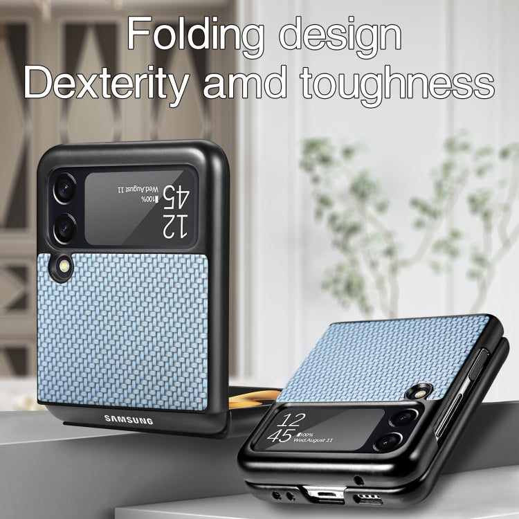 For Samsung Galaxy Z Flip3 5G Cross Pattern Slim PC Protective Case(Blue) by buy2fix