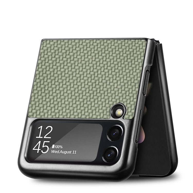For Samsung Galaxy Z Flip3 5G Cross Pattern Slim PC Protective Case(Green) by buy2fix