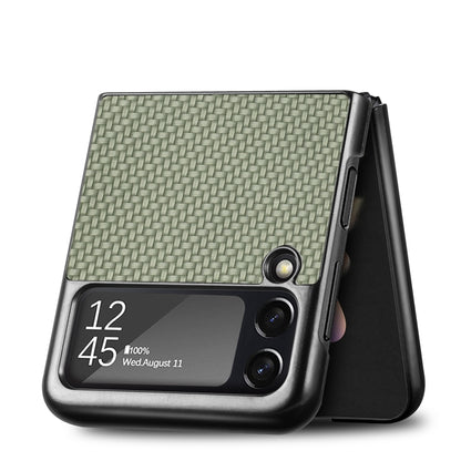 For Samsung Galaxy Z Flip3 5G Cross Pattern Slim PC Protective Case(Green) by buy2fix