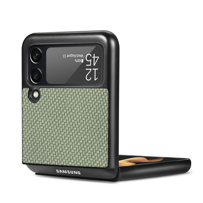 For Samsung Galaxy Z Flip3 5G Cross Pattern Slim PC Protective Case(Green) by buy2fix