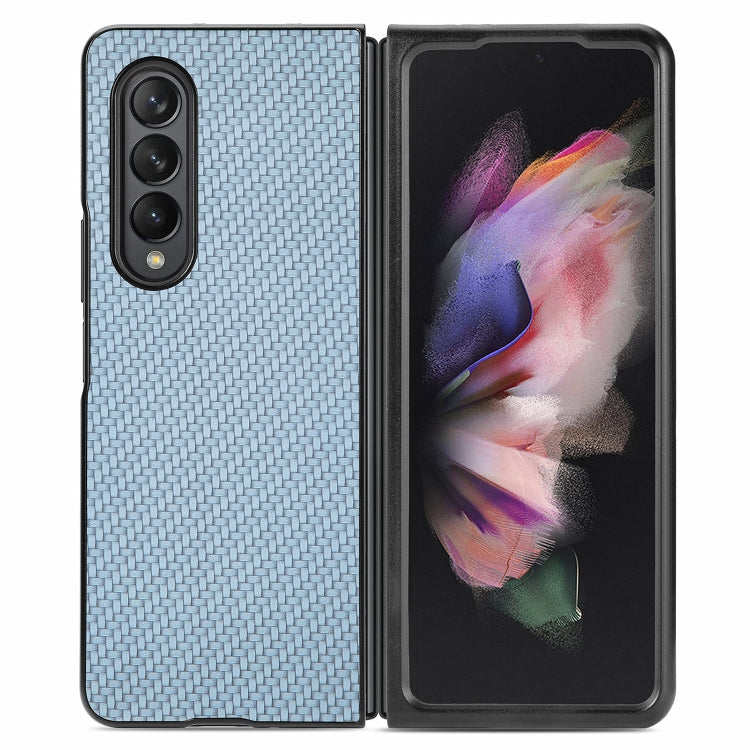 For Samsung Galaxy Z Fold3 5G Cross Pattern Slim PC Protective Case(Blue) by buy2fix