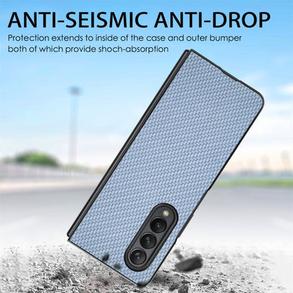 For Samsung Galaxy Z Fold3 5G Cross Pattern Slim PC Protective Case(Blue) by buy2fix