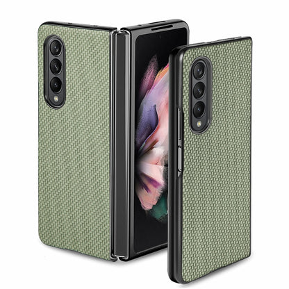 For Samsung Galaxy Z Fold3 5G Cross Pattern Slim PC Protective Case(Green) by buy2fix