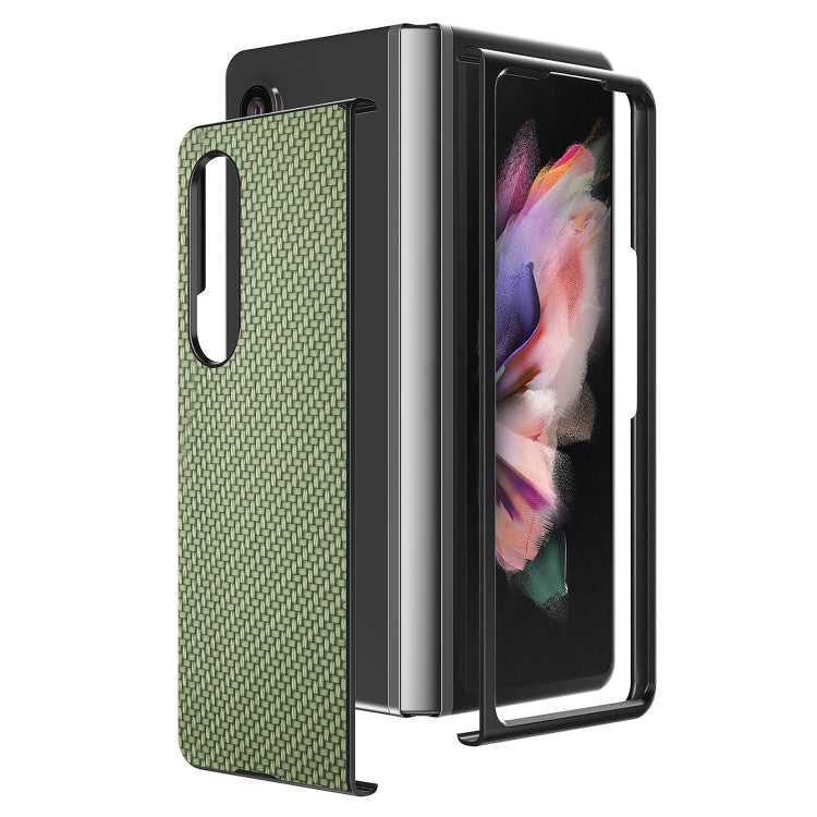 For Samsung Galaxy Z Fold3 5G Cross Pattern Slim PC Protective Case(Green) by buy2fix