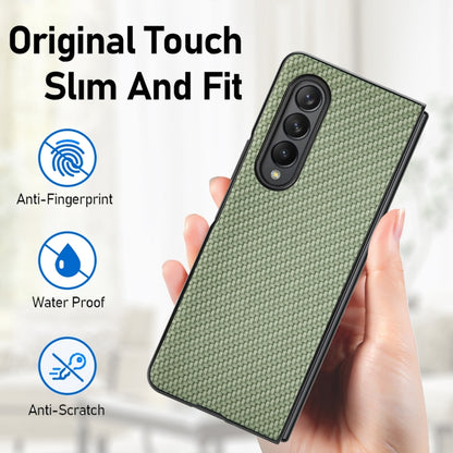 For Samsung Galaxy Z Fold3 5G Cross Pattern Slim PC Protective Case(Green) by buy2fix