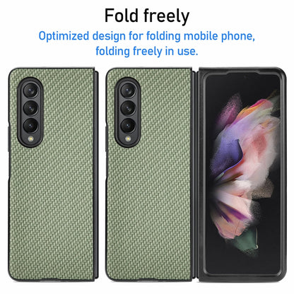 For Samsung Galaxy Z Fold3 5G Cross Pattern Slim PC Protective Case(Green) by buy2fix