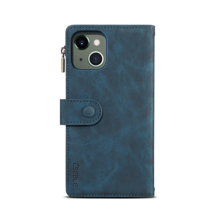 For iPhone 13 Retro Frosted Horizontal Flip Leather Case with Holder & Card Slot & Wallet & Zipper Pocket & Lanyard(Deep Green) - iPhone 13 Cases by buy2fix | Online Shopping UK | buy2fix