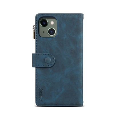 For iPhone 13 Retro Frosted Horizontal Flip Leather Case with Holder & Card Slot & Wallet & Zipper Pocket & Lanyard(Deep Green) - iPhone 13 Cases by buy2fix | Online Shopping UK | buy2fix
