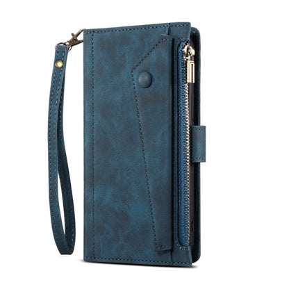 For iPhone 12 Retro Frosted Horizontal Flip Leather Case with Holder & Card Slot & Wallet & Zipper Pocket & Lanyard(Deep Green) - iPhone 12 / 12 Pro Cases by buy2fix | Online Shopping UK | buy2fix