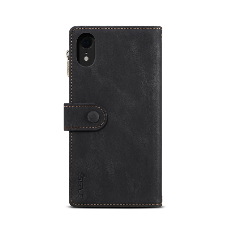 For iPhone XR Retro Frosted Horizontal Flip Leather Case with Holder & Card Slot & Wallet & Zipper Pocket & Lanyard(Black) - More iPhone Cases by buy2fix | Online Shopping UK | buy2fix