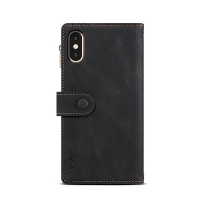 For iPhone XS Max Retro Frosted Horizontal Flip Leather Case with Holder & Card Slot & Wallet & Zipper Pocket & Lanyard(Black) - More iPhone Cases by buy2fix | Online Shopping UK | buy2fix