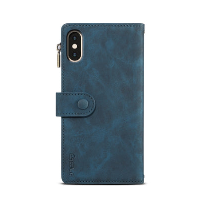For iPhone XS Max Retro Frosted Horizontal Flip Leather Case with Holder & Card Slot & Wallet & Zipper Pocket & Lanyard(Deep Green) - More iPhone Cases by buy2fix | Online Shopping UK | buy2fix