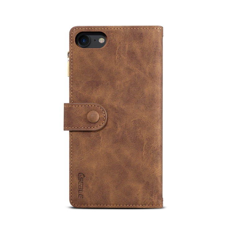 Retro Frosted Horizontal Flip Leather Case with Holder & Card Slot & Wallet & Zipper Pocket & Lanyard For iPhone 6 & 6s(Brown) - More iPhone Cases by buy2fix | Online Shopping UK | buy2fix