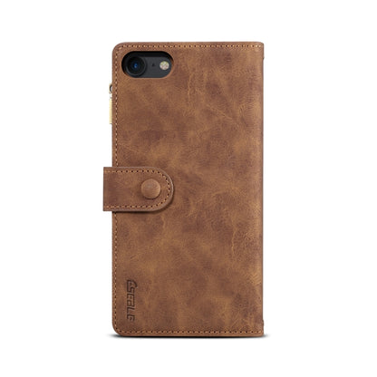 Retro Frosted Horizontal Flip Leather Case with Holder & Card Slot & Wallet & Zipper Pocket & Lanyard For iPhone 6 & 6s(Brown) - More iPhone Cases by buy2fix | Online Shopping UK | buy2fix