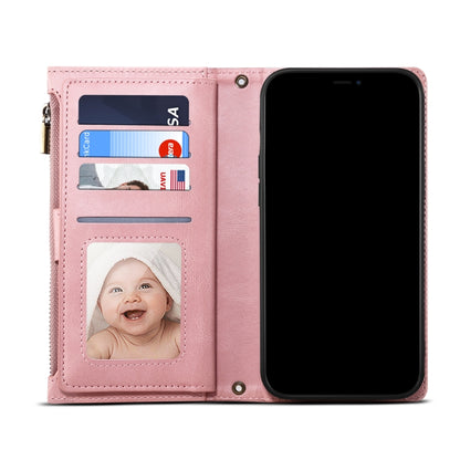 Retro Frosted Horizontal Flip Leather Case with Holder & Card Slot & Wallet & Zipper Pocket & Lanyard For iPhone 8 Plus & 7 Plus(Rose Gold) - More iPhone Cases by buy2fix | Online Shopping UK | buy2fix