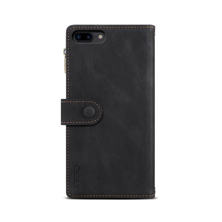 Retro Frosted Horizontal Flip Leather Case with Holder & Card Slot & Wallet & Zipper Pocket & Lanyard For iPhone 6 Plus & 6s Plus(Black) - More iPhone Cases by buy2fix | Online Shopping UK | buy2fix