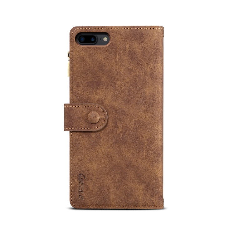 Retro Frosted Horizontal Flip Leather Case with Holder & Card Slot & Wallet & Zipper Pocket & Lanyard For iPhone 6 Plus & 6s Plus(Brown) - More iPhone Cases by buy2fix | Online Shopping UK | buy2fix