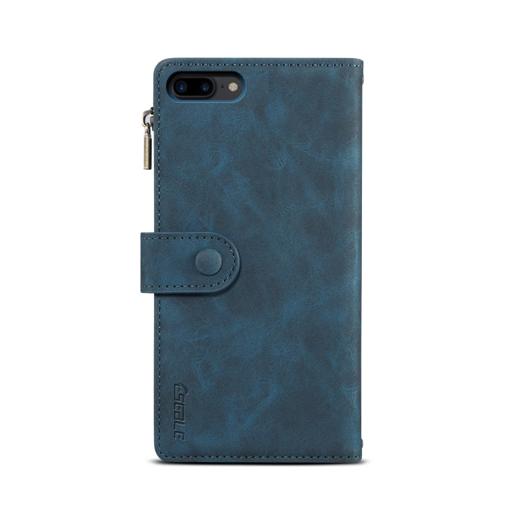 Retro Frosted Horizontal Flip Leather Case with Holder & Card Slot & Wallet & Zipper Pocket & Lanyard For iPhone 6 Plus & 6s Plus(Deep Green) - More iPhone Cases by buy2fix | Online Shopping UK | buy2fix