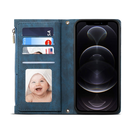 Retro Frosted Horizontal Flip Leather Case with Holder & Card Slot & Wallet & Zipper Pocket & Lanyard For iPhone 11(Deep Green) - iPhone 11 Cases by buy2fix | Online Shopping UK | buy2fix