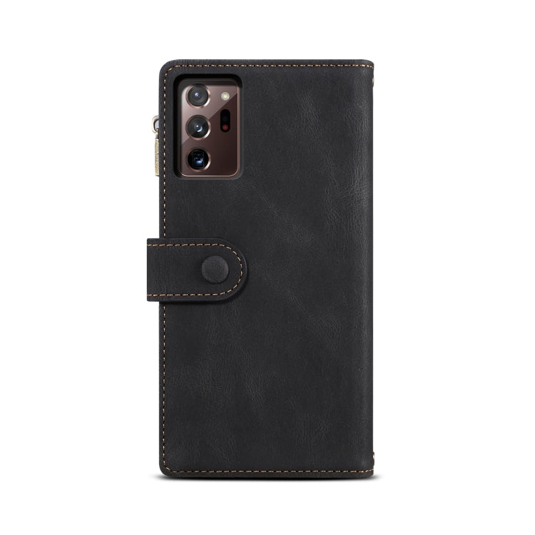 For Samsung Galaxy Note20 Ultra Retro Frosted Horizontal Flip Leather Case with Holder & Card Slot & Wallet & Zipper Pocket & Lanyard(Black) by buy2fix