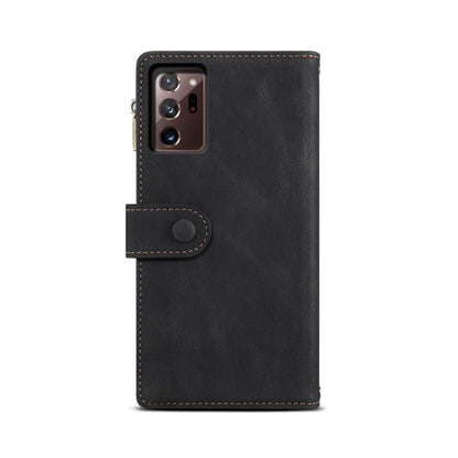 For Samsung Galaxy Note20 Ultra Retro Frosted Horizontal Flip Leather Case with Holder & Card Slot & Wallet & Zipper Pocket & Lanyard(Black) by buy2fix
