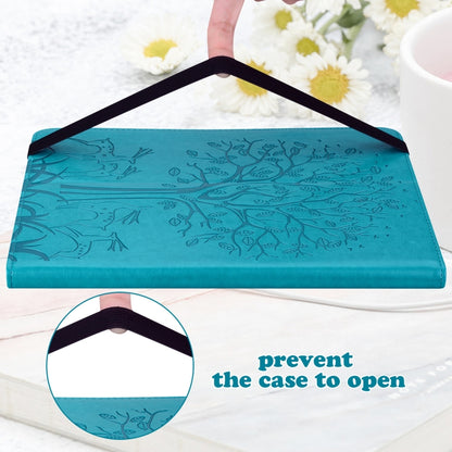 Tree & Deer Pattern Pressed Printing Horizontal Flip PU Leather Case with Holder & Card Slots & Sleep / Wake-up Function For iPad mini 5/4/3/2/1(Blue) - iPad Mini 4 & 3 & 2 & 1 Cases by buy2fix | Online Shopping UK | buy2fix