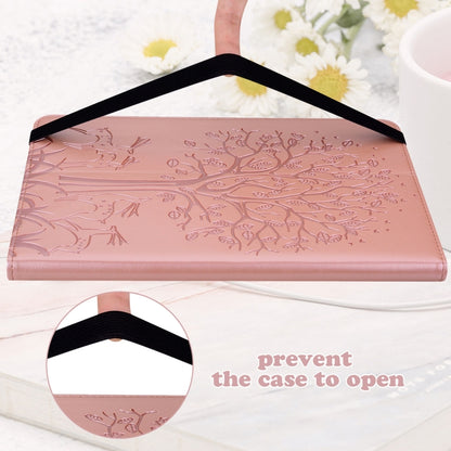 Tree & Deer Pattern Pressed Printing Horizontal Flip PU Leather Case with Holder & Card Slots & Sleep / Wake-up Function For iPad mini 5/4/3/2/1(Pink) - iPad Mini 4 & 3 & 2 & 1 Cases by buy2fix | Online Shopping UK | buy2fix